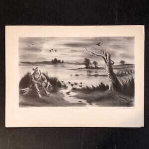 Arnold Blanch "Duck Hunter" Art 1930s Print Treasury Collection Sketch Vintage